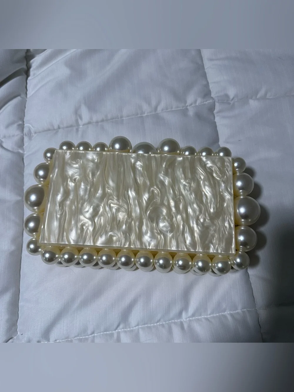 Marble look handcrafted resin Clutch